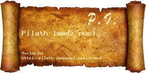 Pilath Immánuel névjegykártya
